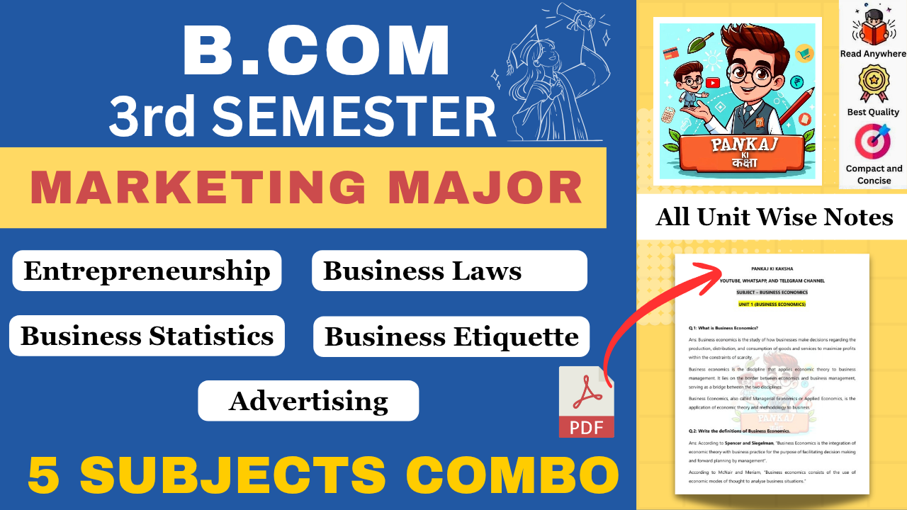 B.Com 3rd Semester (Marketing Major) Study Materials