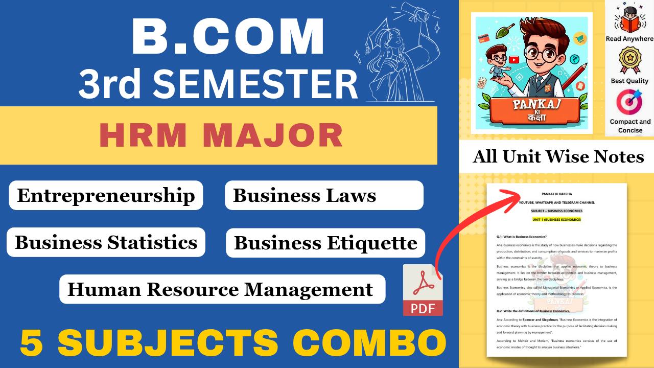B.Com 3rd Semester (HRM Major) Study Materials