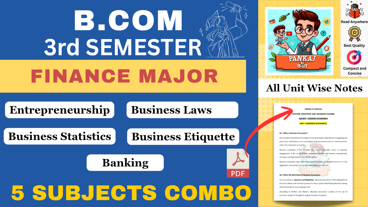B.Com 3rd Semester (Finance Major) Study Materials
