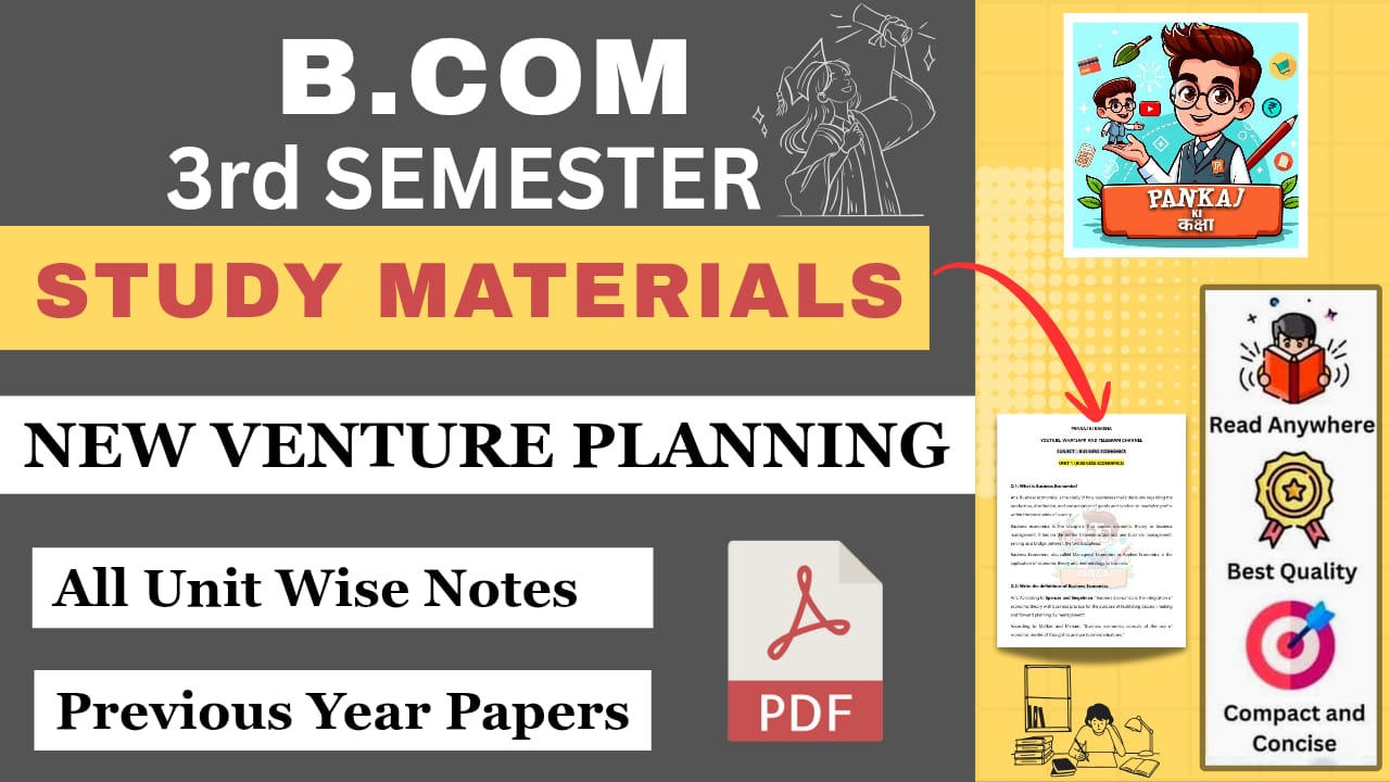 New Venture Planning (B.com 3rd Semester)