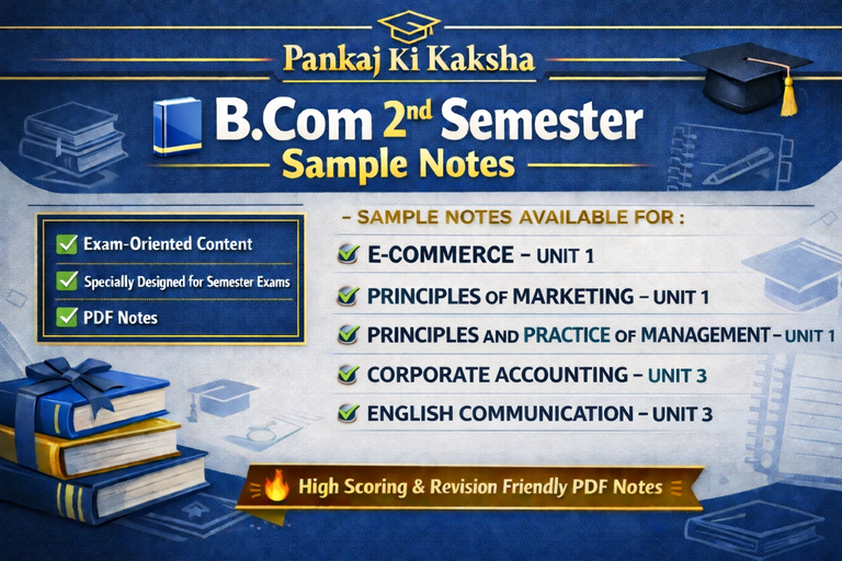 B.com 2nd Semester Study Materials (Sample)
