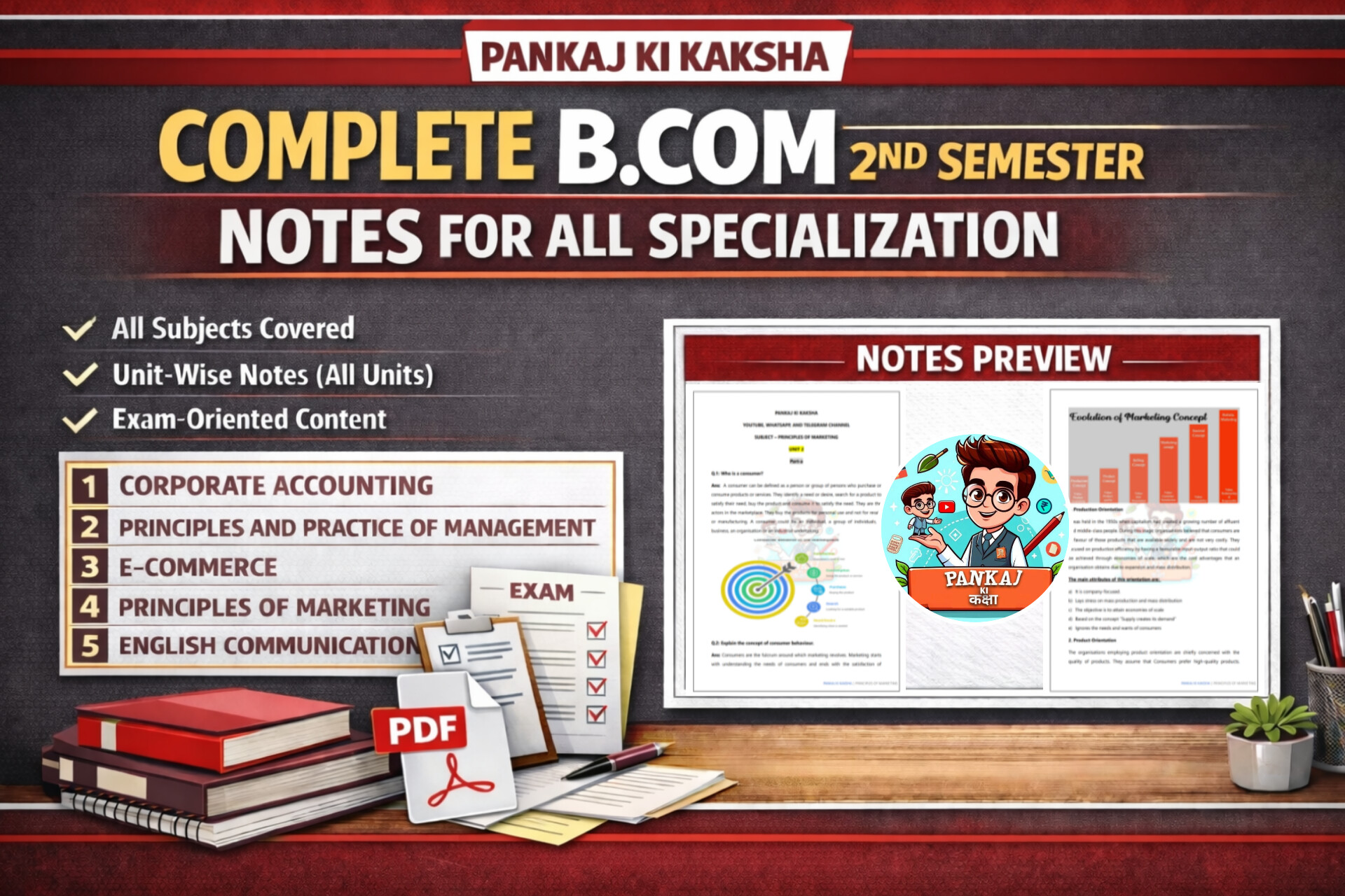 B.Com 2nd Semester COMBO (All Specialization) Study Materials