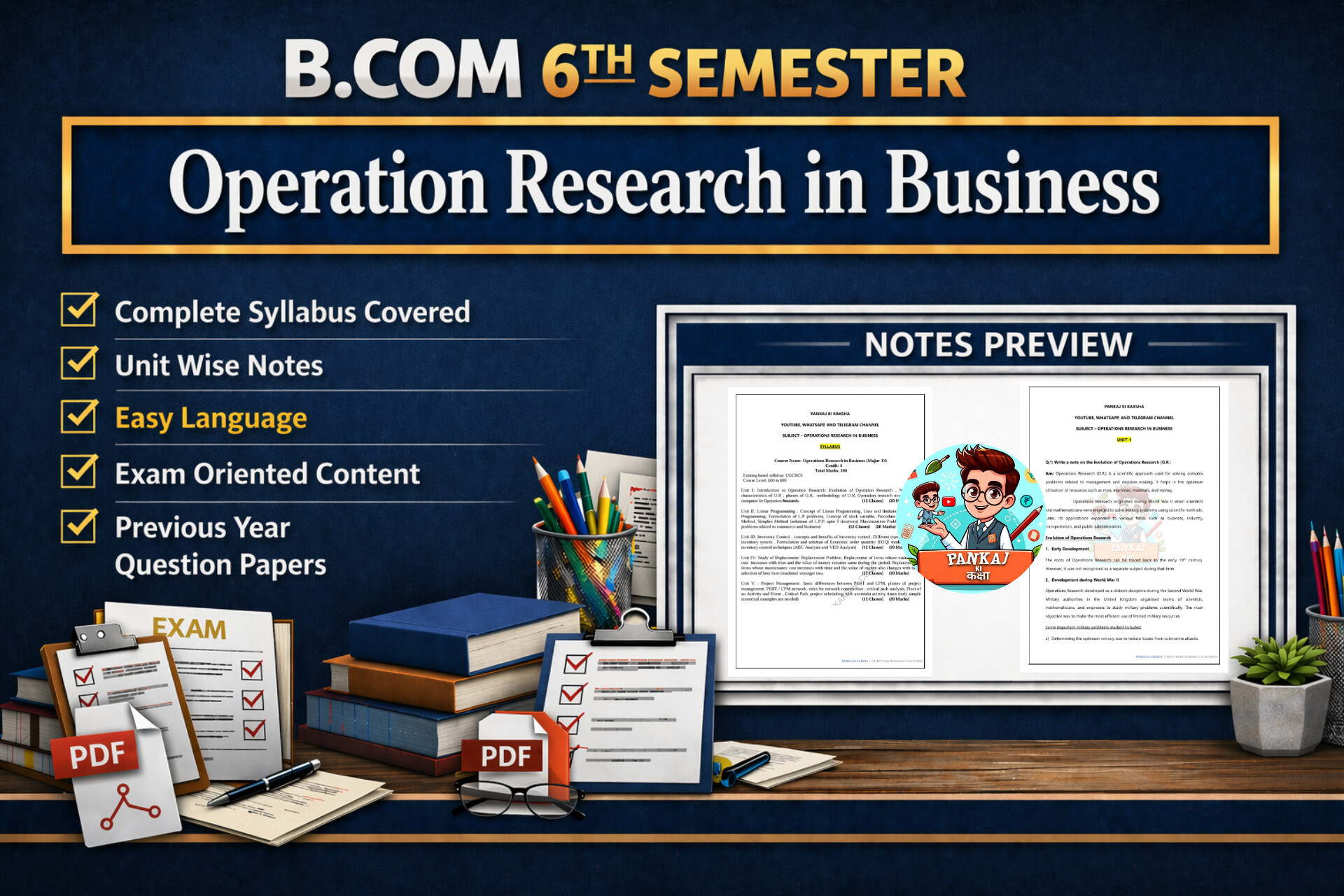 Operation Research in Business (B.com 6th Semester)