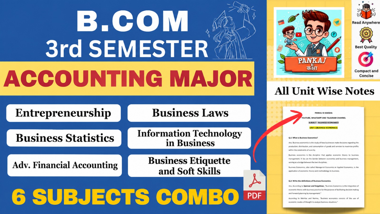 B.Com 3rd Semester COMBO (Accounting Major) Study Materials