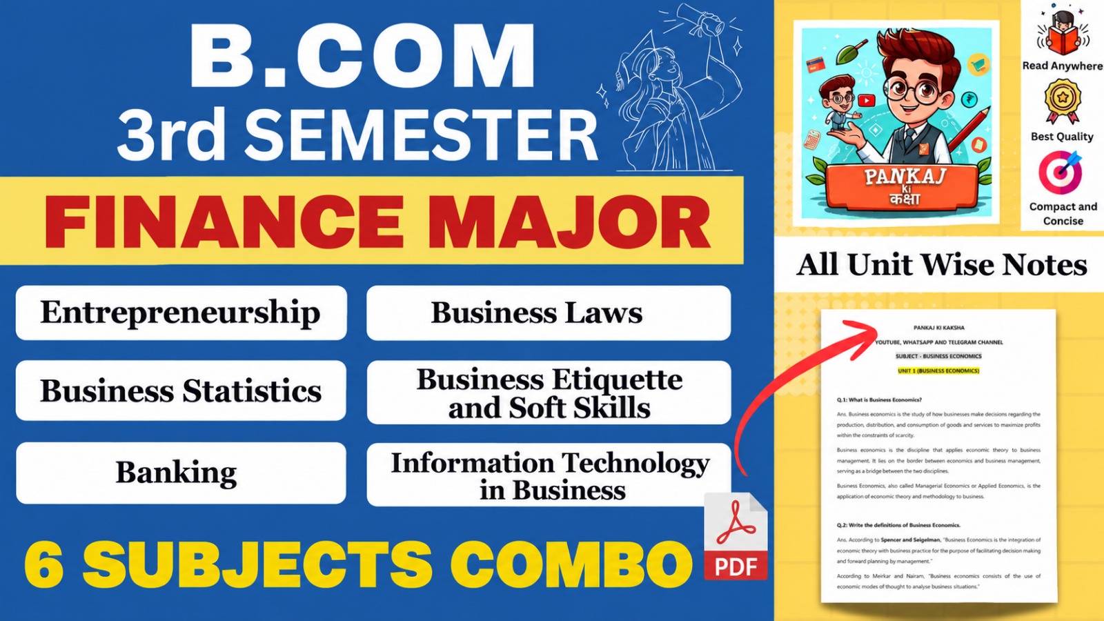 B.Com 3rd Semester COMBO (Finance Major) Study Materials