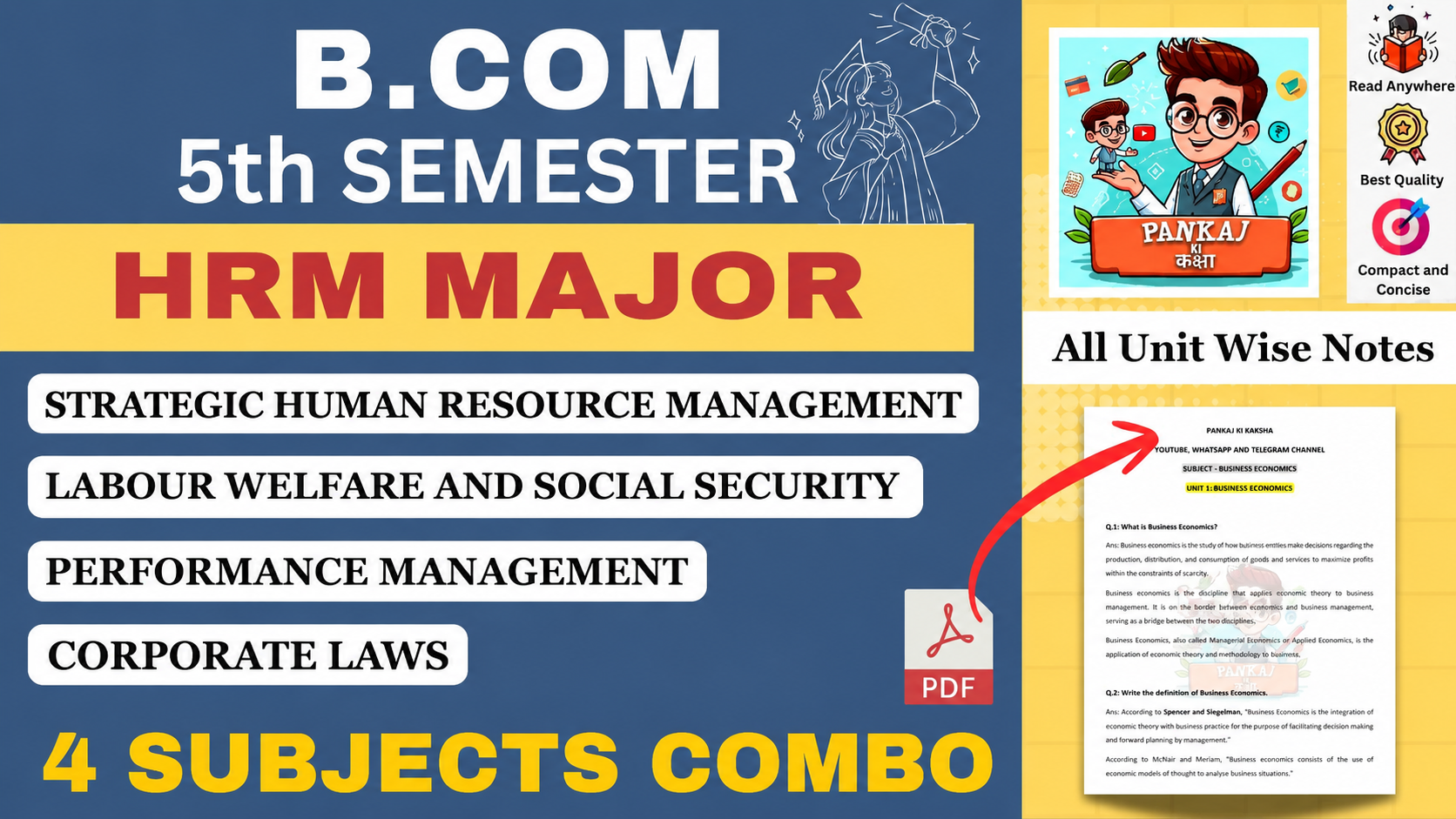 B.Com 5th Semester COMBO (Human Resource Management Major) Study Materials